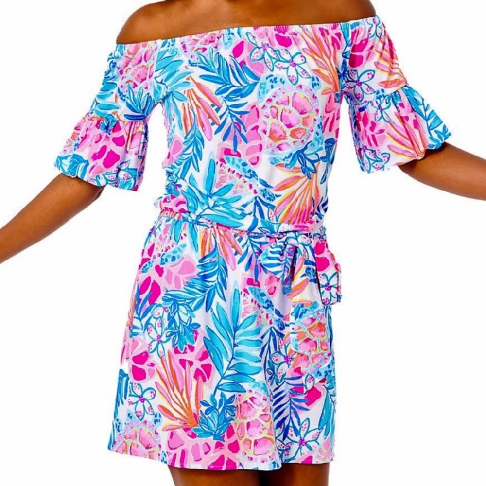 Lilly Pulitzer Colorful Off-Shoulder Romper